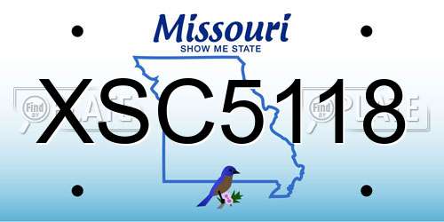XSC5118 Missouri License Plate