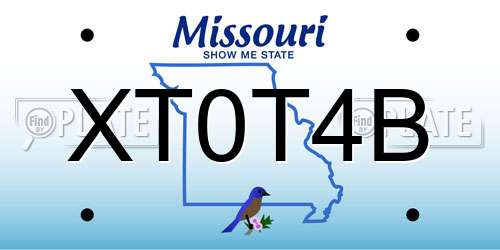 XT0T4B Missouri License Plate