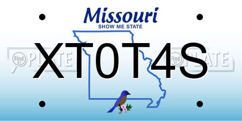 XT0T4S Missouri License Plate
