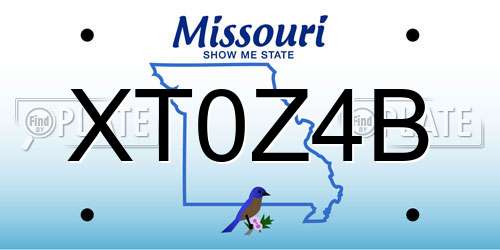 XT0Z4B Missouri License Plate