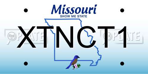 XTNCT1 Missouri License Plate
