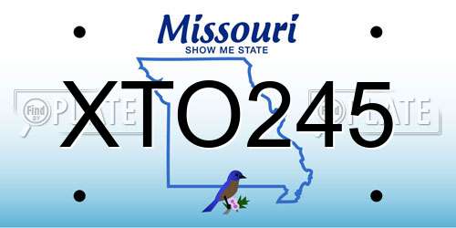 XTO245 Missouri License Plate