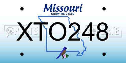 XTO248 Missouri License Plate