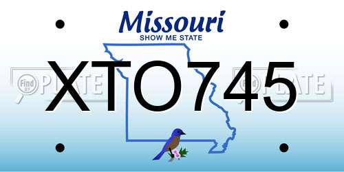 XTO745 Missouri License Plate