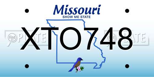 XTO748 Missouri License Plate