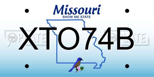 XTO74B Missouri License Plate