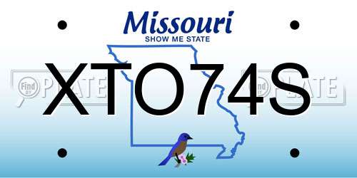 XTO74S Missouri License Plate