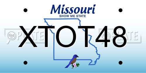 XTOT48 Missouri License Plate
