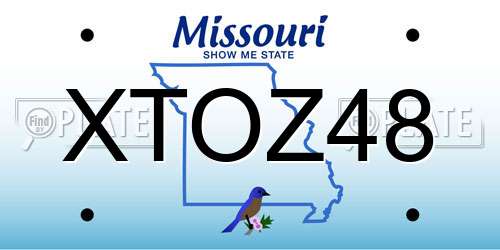 XTOZ48 Missouri License Plate