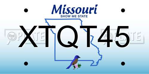 XTQT45 Missouri License Plate