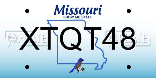 XTQT48 Missouri License Plate