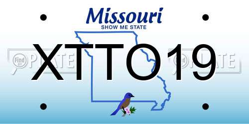 XTTO19 Missouri License Plate