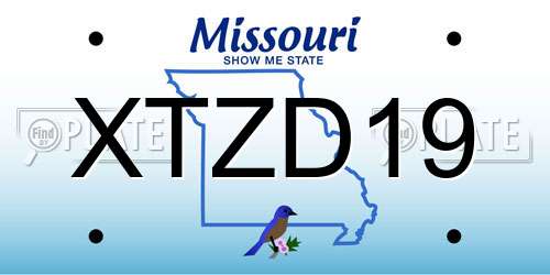 XTZD19 Missouri License Plate