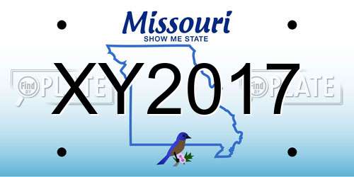 XY2017 Missouri License Plate