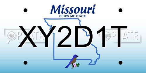 XY2D1T Missouri License Plate