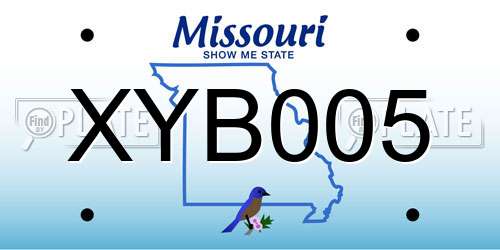 XYB005 Missouri License Plate