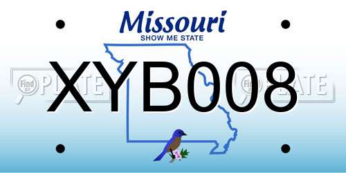 XYB008 Missouri License Plate
