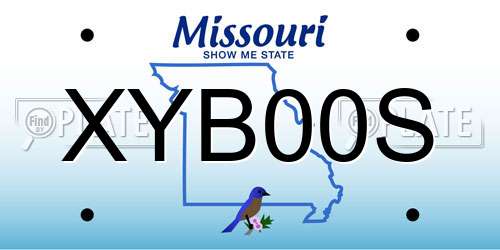 XYB00S Missouri License Plate