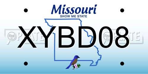 XYBD08 Missouri License Plate