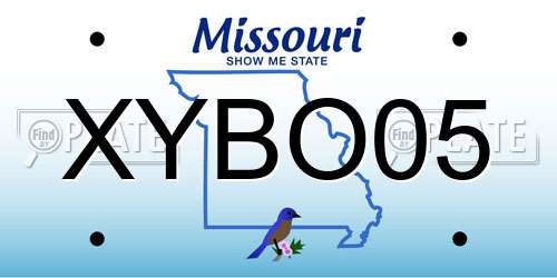 XYBO05 Missouri License Plate