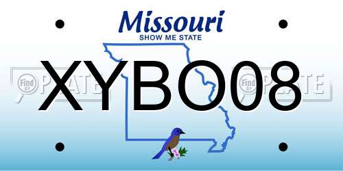 XYBO08 Missouri License Plate