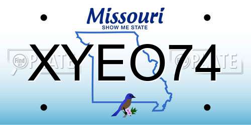 XYEO74 Missouri License Plate