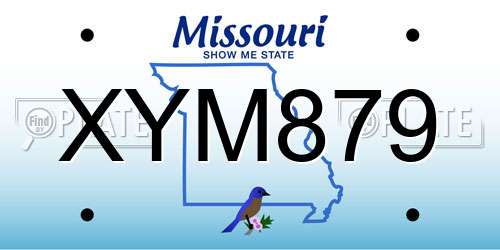 XYM879 Missouri License Plate