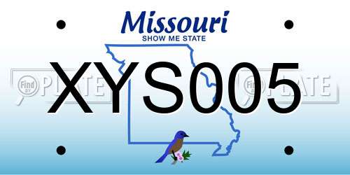 XYS005 Missouri License Plate
