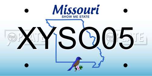 XYSO05 Missouri License Plate