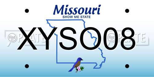XYSO08 Missouri License Plate
