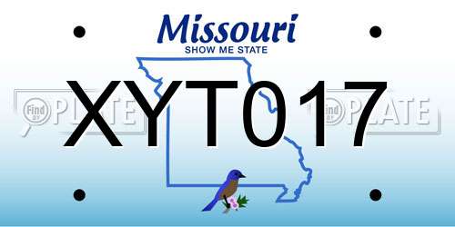 XYT017 Missouri License Plate