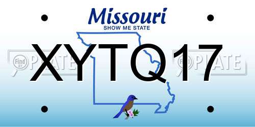 XYTQ17 Missouri License Plate