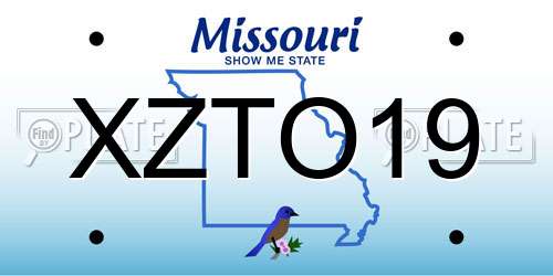 XZTO19 Missouri License Plate