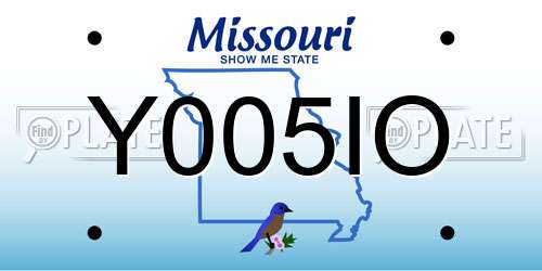 Y005IO Missouri License Plate