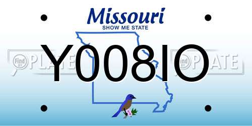 Y008IO Missouri License Plate