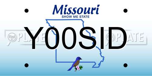 Y00SID Missouri License Plate