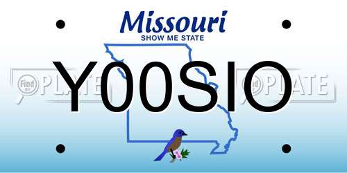Y00SIO Missouri License Plate