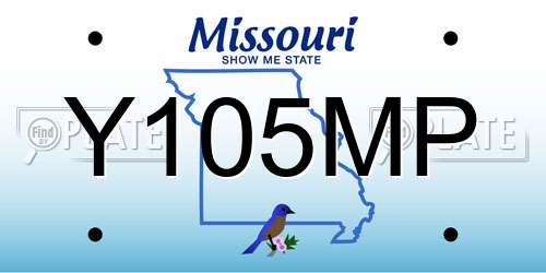 Y105MP Missouri License Plate