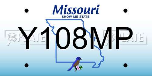 Y108MP Missouri License Plate