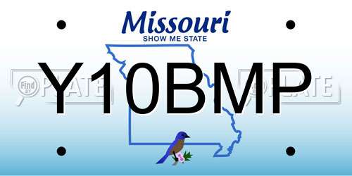 Y10BMP Missouri License Plate
