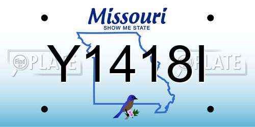 Y1418I Missouri License Plate
