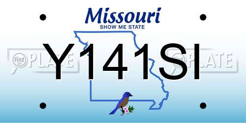 Y141SI Missouri License Plate