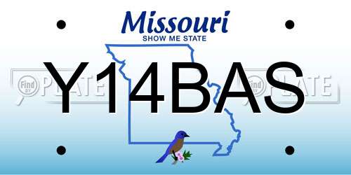 Y14BAS Missouri License Plate