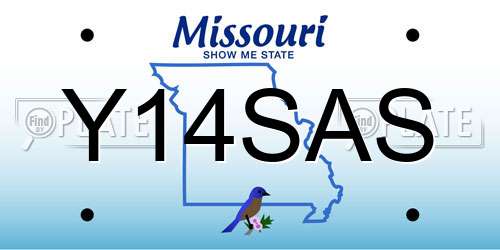 Y14SAS Missouri License Plate