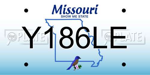 Y186LE Missouri License Plate