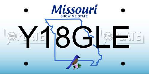 Y18GLE Missouri License Plate