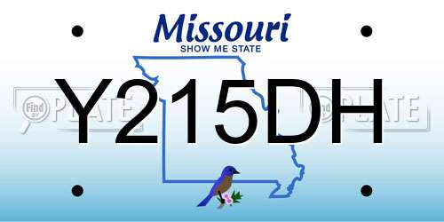 Y215DH Missouri License Plate