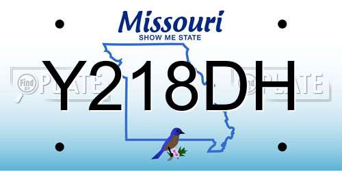 Y218DH Missouri License Plate