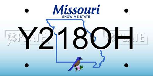 Y218OH Missouri License Plate