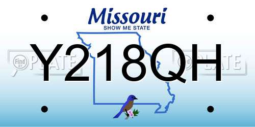 Y218QH Missouri License Plate